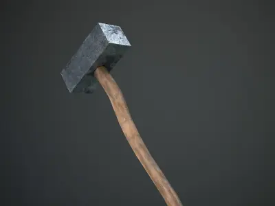 sledgehammer Low-poly 3D model 2