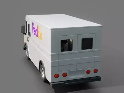 Fedex Delivery Truck 3D model