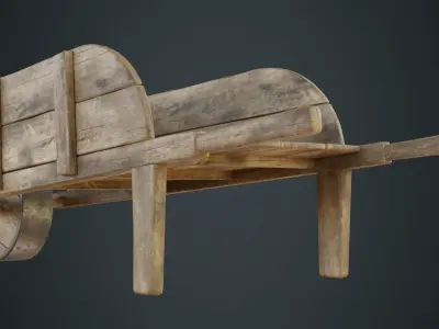 Wheelbarrow 3A Low-poly 3D model
