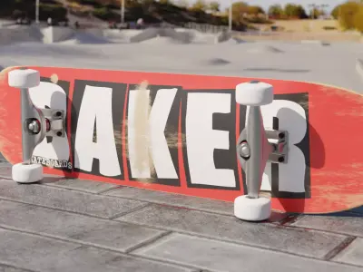 High-poly Skateboard 3D model purchase