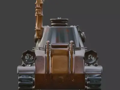 Steampunk Heavy Battle Tank 3D Model Low-poly 3D model