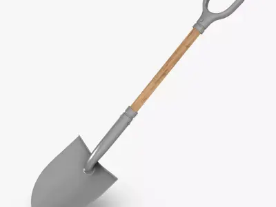 Shovel Low-poly 3D model 14