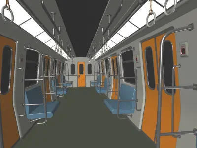 Subway Interior Low-poly 3D model