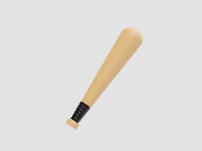 Baseball bat Low-poly 3D model 22