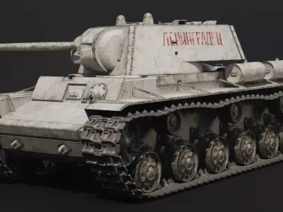 KV-1 -  WW2 Soviet Heavy Tank Low-poly 3D model