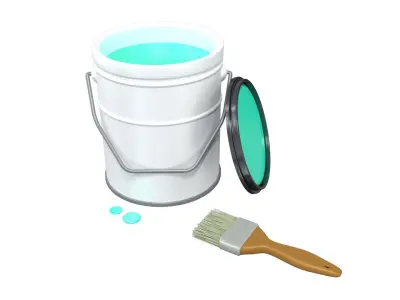 can paint Low-poly 3D model