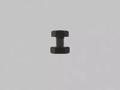 M 2 5 Hex Bolts and Nuts with Rusty Iron Texture Fine Threads 3D model