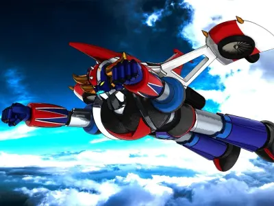 GRENDIZER DOUBLE SPAZER - articulated with instructions 3D print model