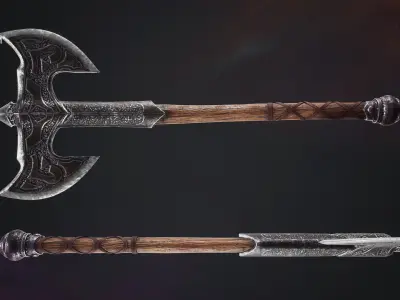 Viking Axes Low-poly 3D model
