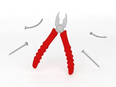 Pliers With Nails  3D model