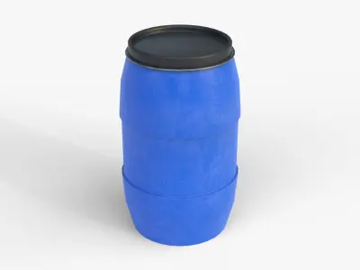 Plastic Water Barrel Low-poly 3D model