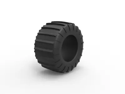 Dune buggy rear tire 23 Scale 1 to 25 3D print model