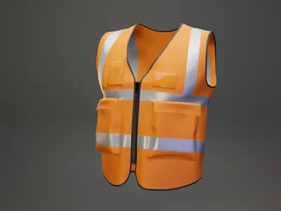 Worker Safety Vest Low-poly 3D model