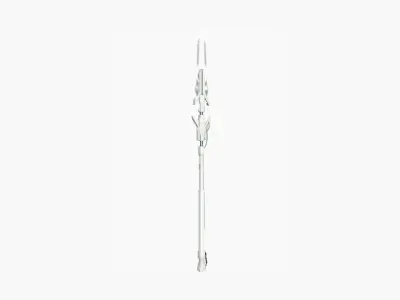 SciFi War Spear A06 Full White - Character Design Fashion Low-poly 3D model