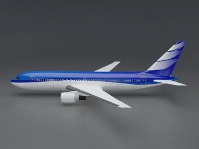 Boeing 767-200 commercial airliner Low-poly 3D model