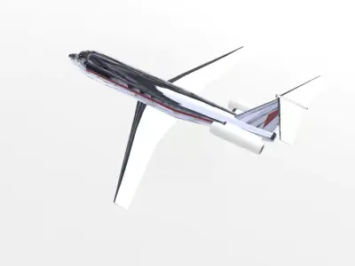 Fictional Twin Rear Engine Jetliner DC-9-20 Inspired series 3D model