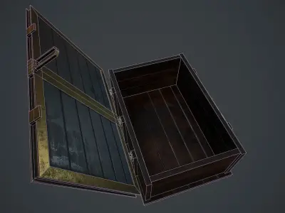 Set medieval storage boxes Free low-poly 3D model