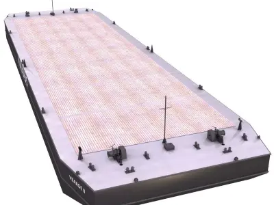 Flattop Barge - 01 -  3D model