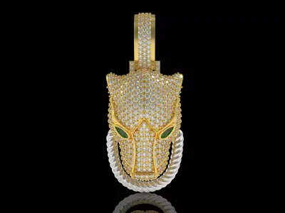 Panther Face Pendant 3D print model