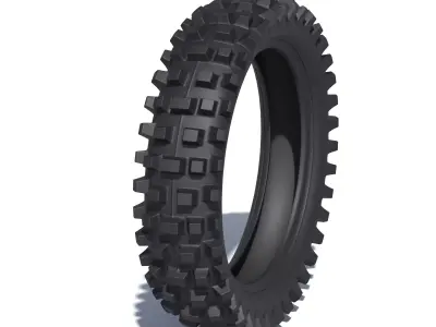 Motocross motorcycle rear tire Low-poly 3D model