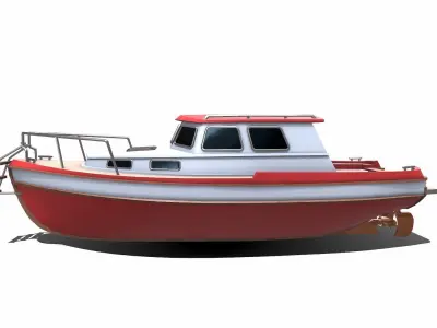 Fishing Boat Low-poly PBR Low-poly 3D model