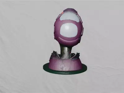 Sci-Fi Mech Bust Statue 3D Printable Model with PBR Textures 3D print model