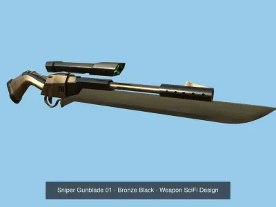 08 Sniper Gunblade Collection - Character SciFi Design 3D Model Pack purchase