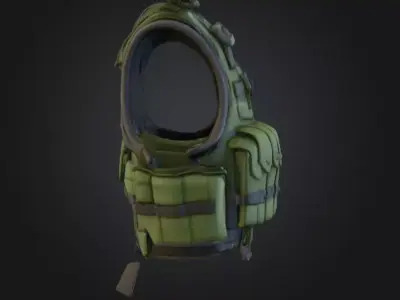 Realistic Military Tactical Vest Low-poly 3D model