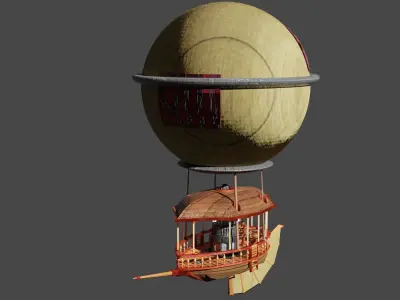 Fantasy Ship Low-poly 3D model