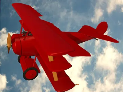 Military triplane fokker dr1 3D model