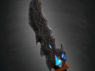 gameready medival sword low poly for games and vfx Low-poly 3D model