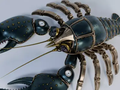 Steampunk Robot Lobster 3D model