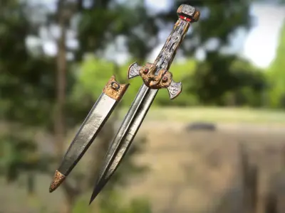 Roman Dagger Low-poly 3D model