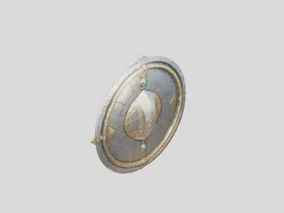 Ancient Shield with Engravings 3D Model Low-poly 3D model