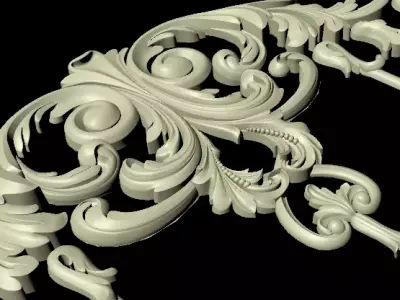 Central decor ornament for furniture 3D model 1163