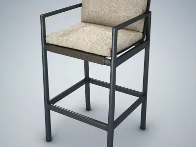 Mesa Aluminum Bar and Counter Stool  - Frame Only 3D model