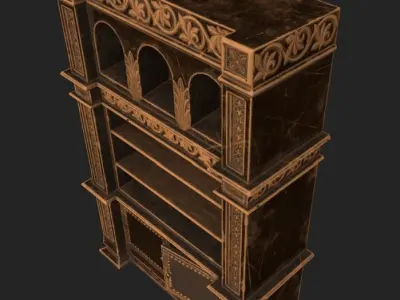 Bookcase Low-poly 3D model purchase