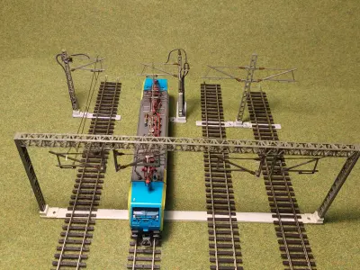 Catenery Gantry Four Track Wide 1-87 FDM 3D print model