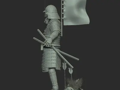 Samurai in armor 3D model purchase