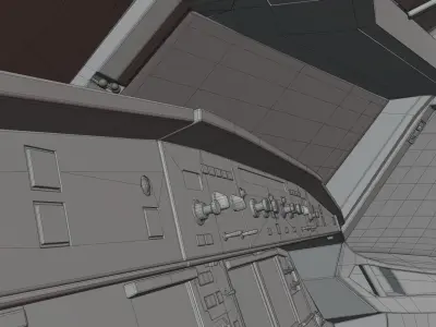 Airbus A320neo cockpit NOT TEXTURED Low-poly 3D model