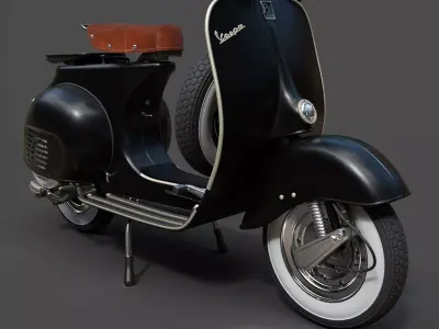 Vespa Standard Classic Scooter - High-Poly 3D Model 3D model