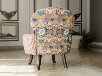 Furniture Accent Chairs Bohemian Low-poly 3D model