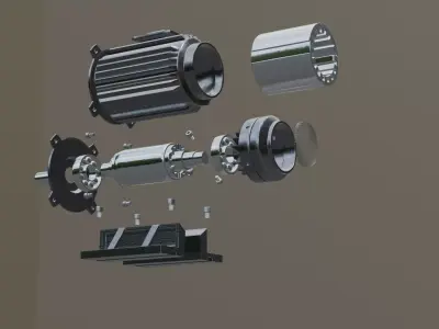 High Precision Three-Phase Asynchronous Motor Exploded Animation 3D model