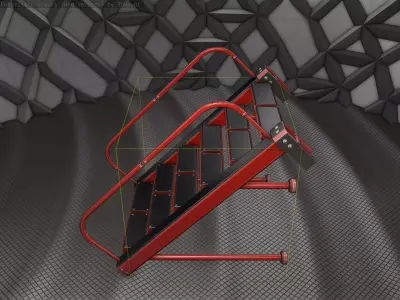 Sci-Fi Stairs - 17 - Red Version Low-poly 3D model