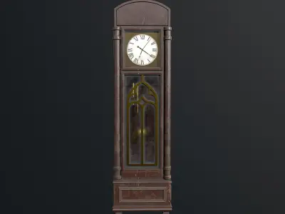 Old Grandfather Clock Low-poly 3D model