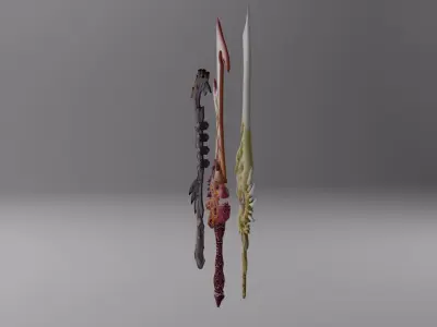 Fantasy sword weapons set Low-poly 3D model