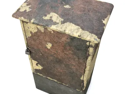 Game-ready Old and rusty electrical box  Unity UE4 Low-poly 3D model