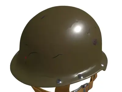 Vintage Military Helmet PBR Game Ready Low-poly 3D model