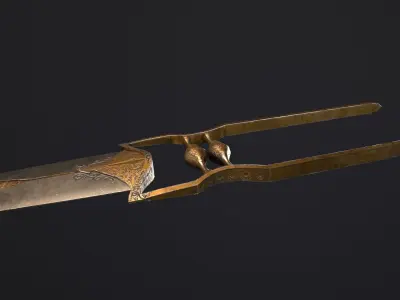 Katar Push Dagger PBR Low-poly 3D model