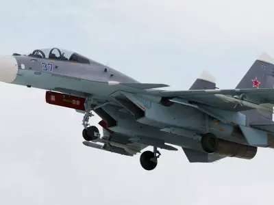 Russian Fighter Jet Sukhoi SU-30 SM Flanker H 3D model